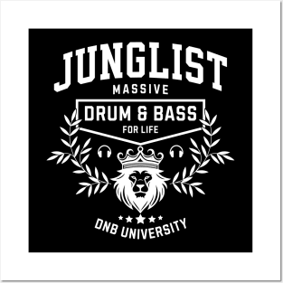 JUNGLIST  - DNB University Crest (White) Posters and Art